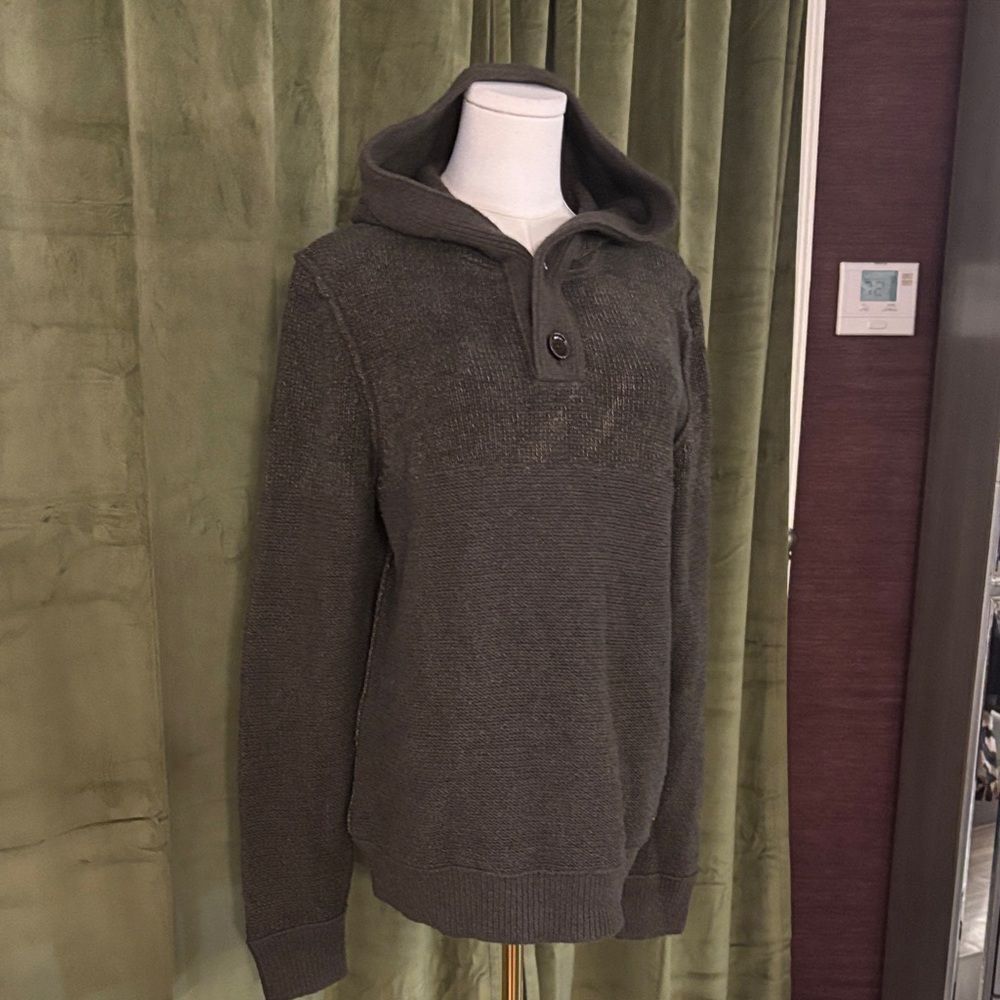Hugo Boss Men's Olive Hooded Sweater, M